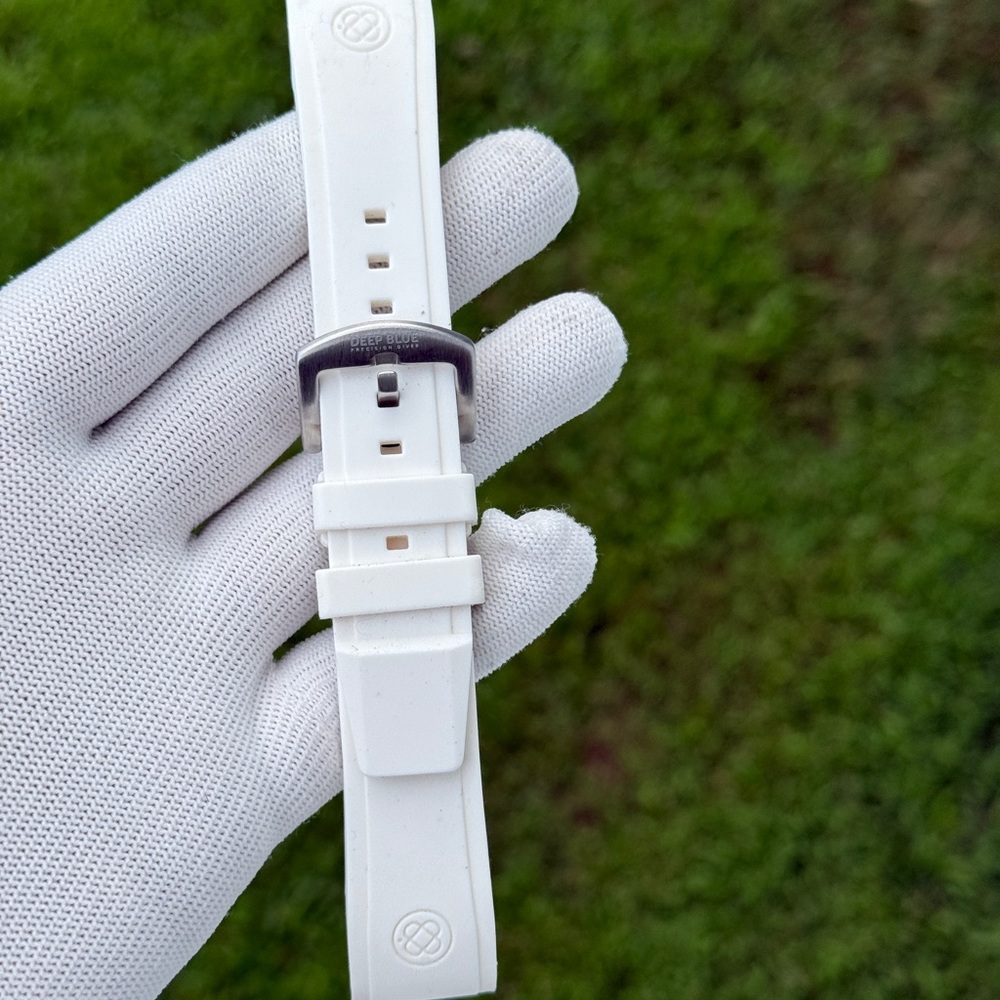 Deep Blue 22MM High Grade White Rubber Strap For Master Diver Watch